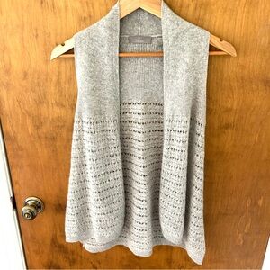 VKOO Crochet Cashmere Shrug Drape Vest. Size Petite.